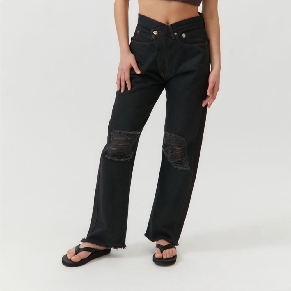 Urban Renewal Recycled Levi Crossover Destroyed Jeans